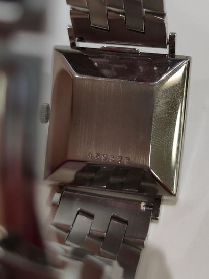 JUVENIA
Steel wristwatch, square case, grey...