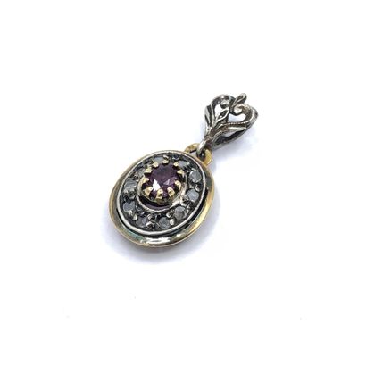 PENDENTIF circulaire en or jaune 750° et...
