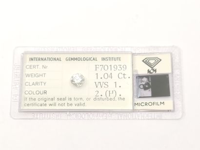 DIAMANT 1,04 CT COULEUR H VVS1 

Certificat...
