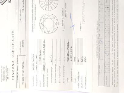 DIAMANT 1,04 CT COULEUR H VVS1 

Certificat...