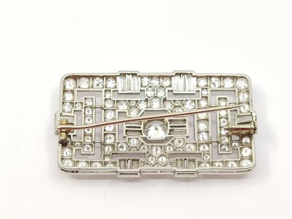 IMPORTANTE broche en or gris 750° et platine...