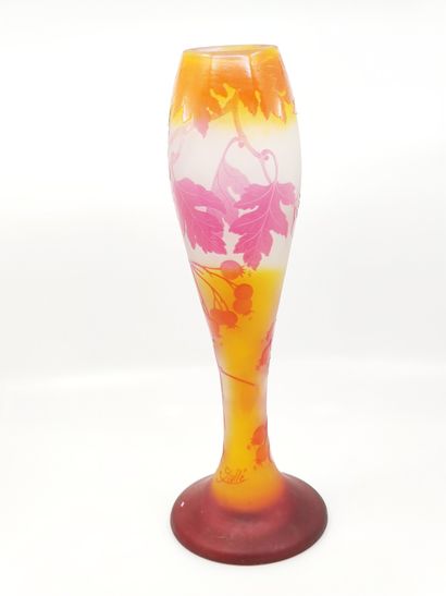 GALLE

A multi-layered glass vase with acid-etched...