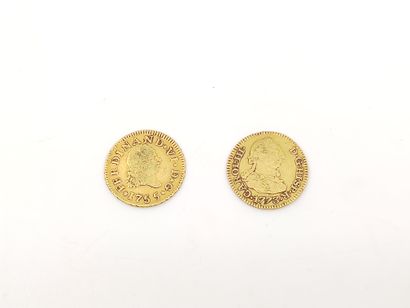 Deux pièces en or :

ESPAGNE

1/2 Escudo...