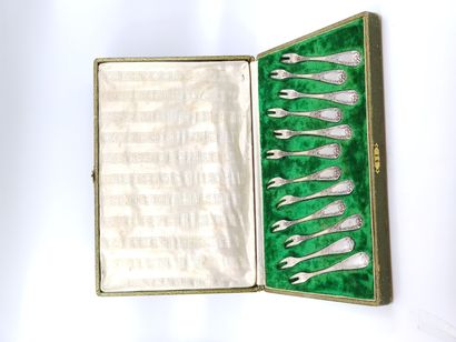 SET of twelve Louis XV style white metal...