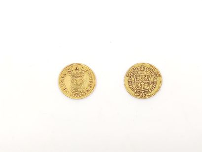 Deux pièces en or :

ESPAGNE

1/2 Escudo...