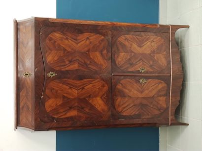 Straight SECRETARY in rosewood and satinwood...
