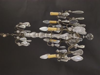 LUSTRE en métal à six bras de lumières à...