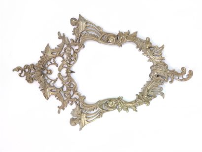 Bronze mirror frame with rocaille decoration...