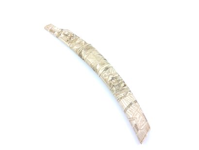 JAPAN. Carved bone tanto, the semi-curved...