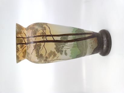 LEGRAS

VASE of baluster form out of doubled...