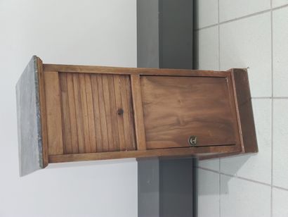 Walnut and walnut veneer bedside table with...