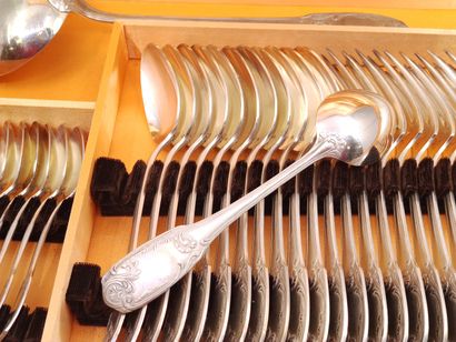 Louis XV style silver plated cutlery set...