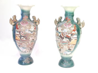 SATSUMA JAPAN 10th century

Two large polychrome...