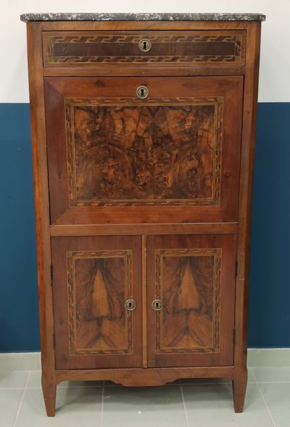 SECRETARY

in walnut veneer, with geometrical...