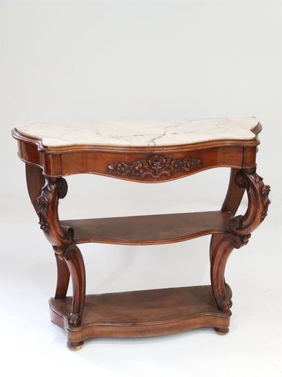 CONSOLE d'époque Napoléon III en placage...