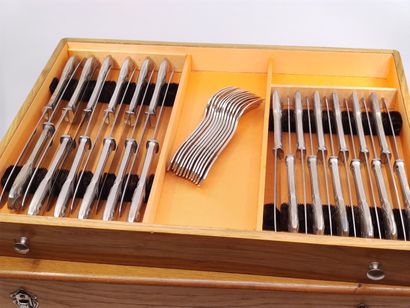 Louis XV style silver plated cutlery set...