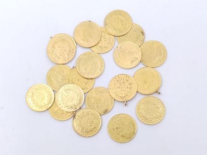 
LOT de dix-huit pièces de 10 francs or 1863...