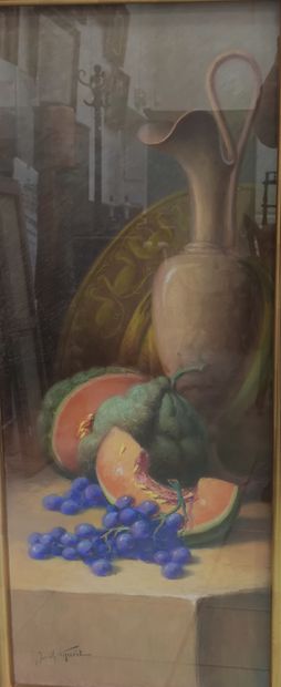 JOSEPH GUEIT

Still life with grapes and...