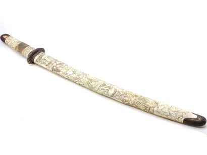 JAPAN MEIJI

Carved ivory and bone katana...