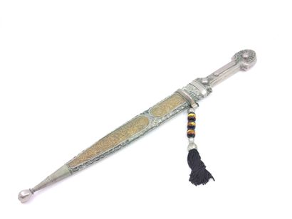 Dagger with a straight blade in embossed...