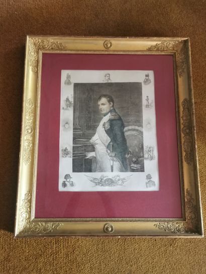 GRAVURE de Napoléon sous vitre dans un cadre...