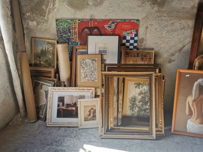 Ensemble de reproductions, gravures, œuvres...
