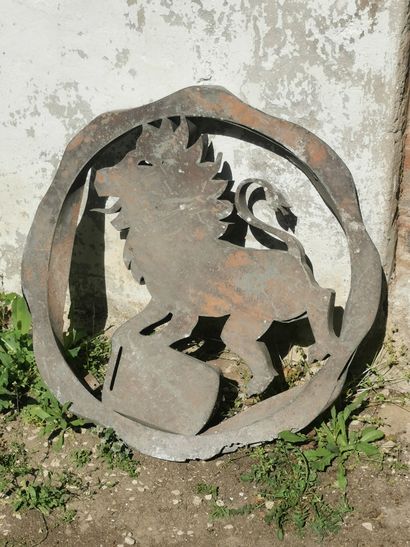 
Enseigne circulaire métallique représentant...