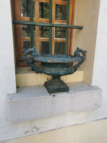 Paire de vasques Médicis circulaires en fonte...