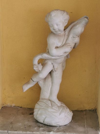 Deux statues de cherubin en pierre reconstituée

On...