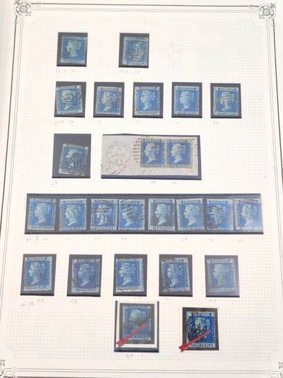 ETUDE DU 2 PENCE BLEU AVEC PLANCHE 1 FILIGRANE...