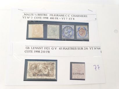 COLONIES MALTE yt N°3 FILIGRANE CC+YT N°7...