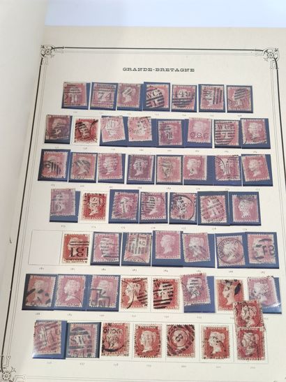 GRANDE BRETAGNE 1858//1879 Penny Rouge Planchage...