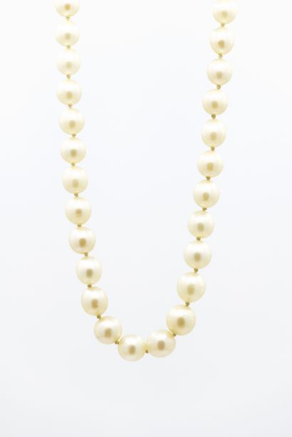 COLLIER de perles, fermoir en or gris 750...