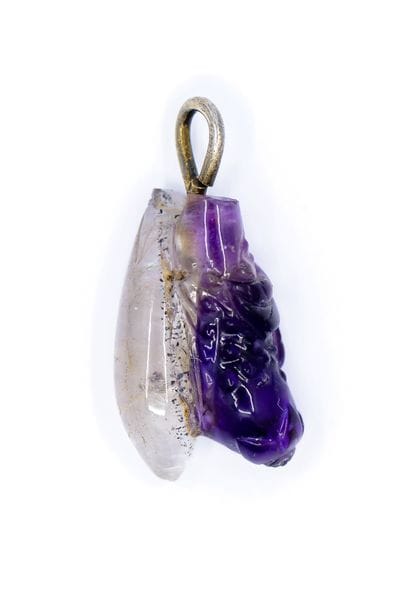 Pendentif Bicolore Améthyste et Cristal de...