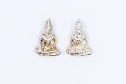 Deux Pendentifs Bouddha en Argent montés...