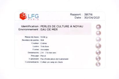COLLIER de Perles de culture en chute (2,5...