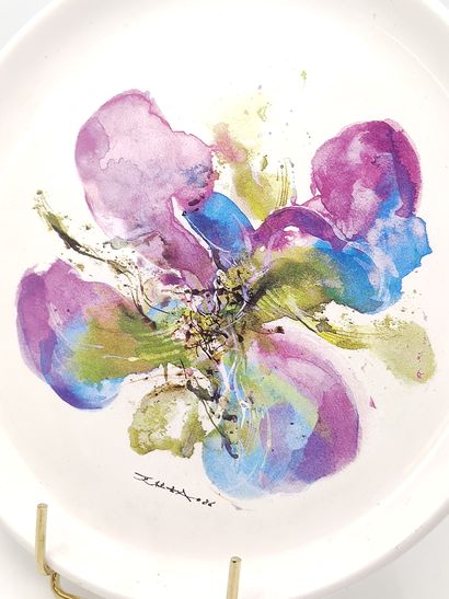 ASSIETTE décorée par ZAO WOU-KI Transposition...