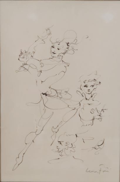 LEONOR FINI

Dessin à l'encre de Chine encadrée,...