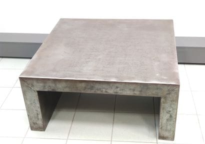 GRANDE table basse de salon en acier brossé...