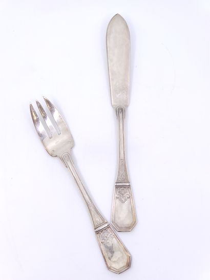 
MENAGERE de couvert Art Deco en argent de...