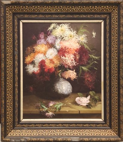 F. LANSALO

Bouquet de chrysanthemes et rose...