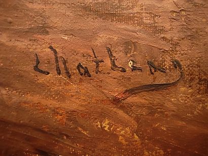
Louis Nattero Scène de pêche en bord de...