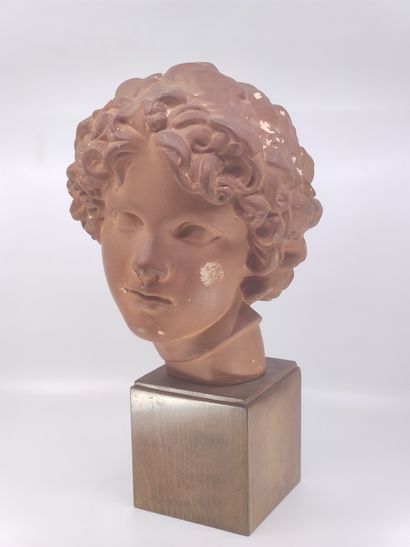 Tête à l'antique de jeune garçon en platre...