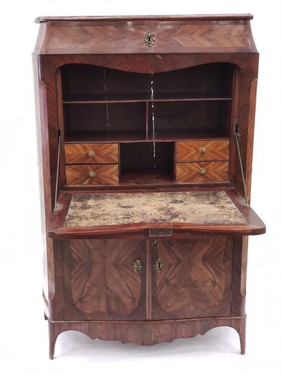 SECRETAIRE droit en bois de placage de palissandre...