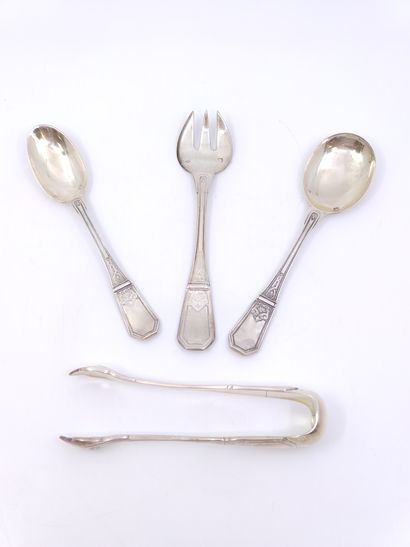 
MENAGERE de couvert Art Deco en argent de...