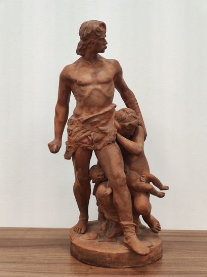 P. COMEIN (1848-1907)

Groupe en terre cuite...