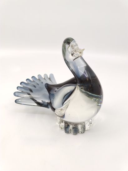 MURANO - 

Deux oiseaux en cristal bleu

Dim...
