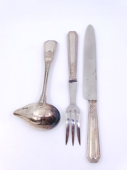 
MENAGERE de couvert Art Deco en argent de...