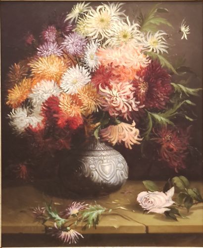 F. LANSALO

Bouquet de chrysanthemes et rose...