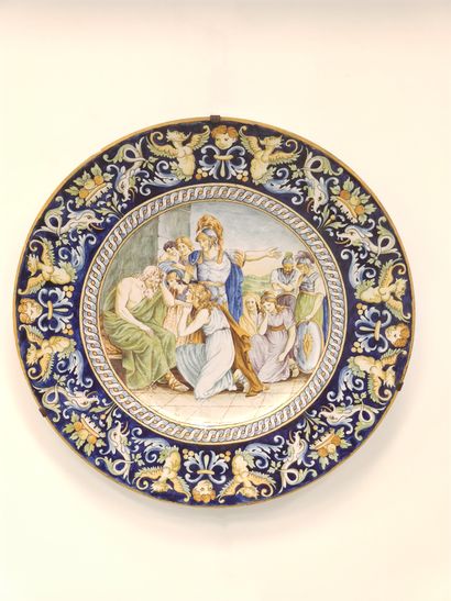 ITALIE XIXème siècle 

Grand plat rond en...